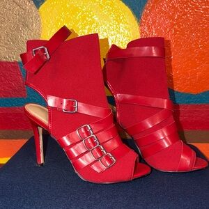 Nicole Miller Red Heeled Boots